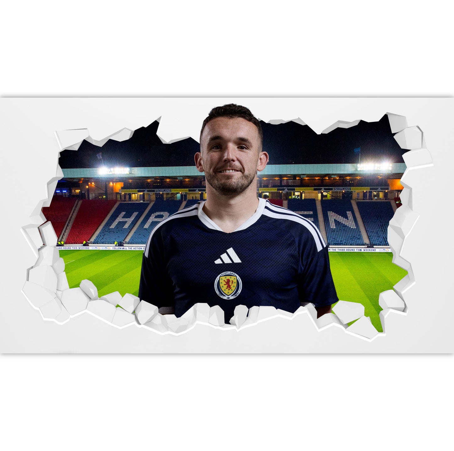 Scotland National Team - John McGinn Broken Wall Sticker Football Art