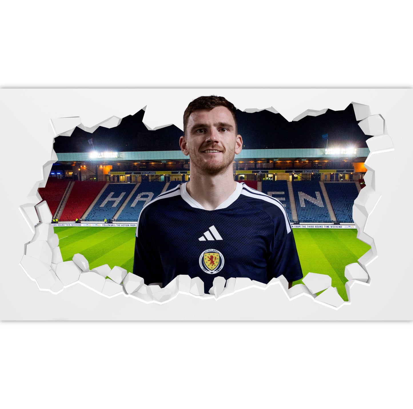 Scotland National Team - Andy Robertson Broken Wall Sticker Football Art
