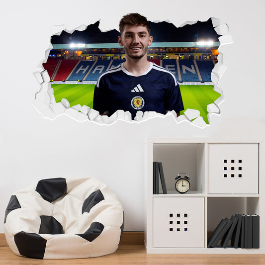 Scotland National Team - Billy Gilmour Broken Wall Sticker Football Art