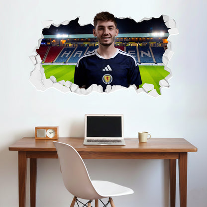 Scotland National Team - Billy Gilmour Broken Wall Sticker Football Art