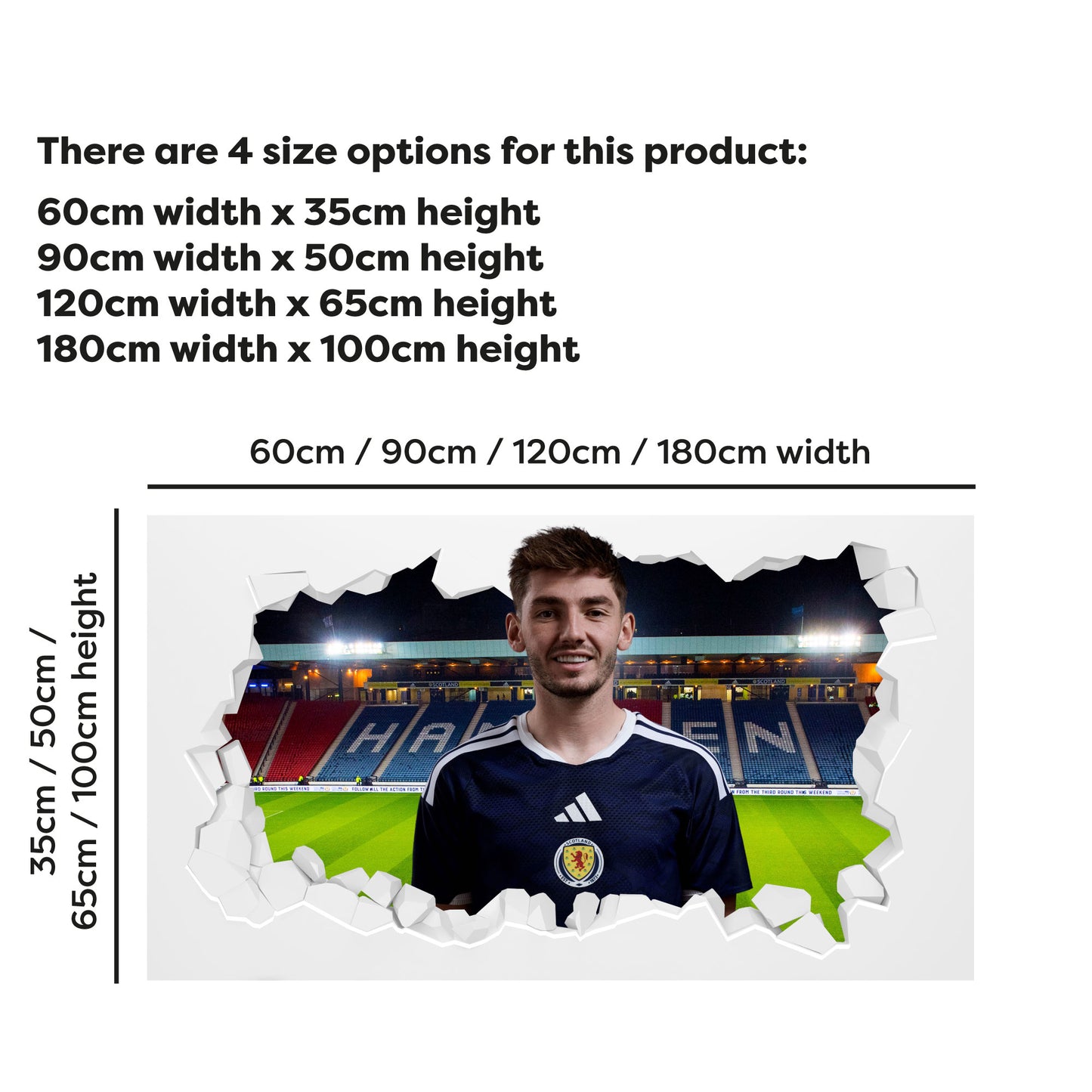 Scotland National Team - Billy Gilmour Broken Wall Sticker Football Art
