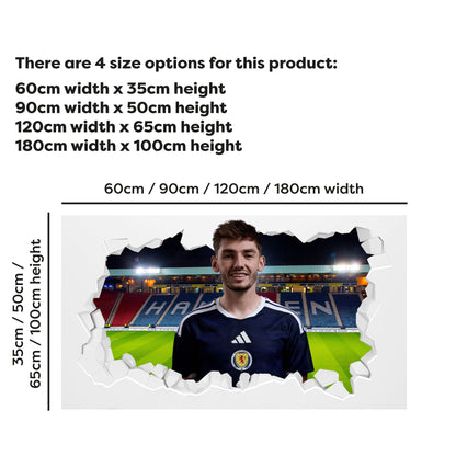 Scotland National Team - Billy Gilmour Broken Wall Sticker Football Art