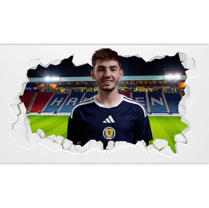 Scotland National Team - Billy Gilmour Broken Wall Sticker Football Art