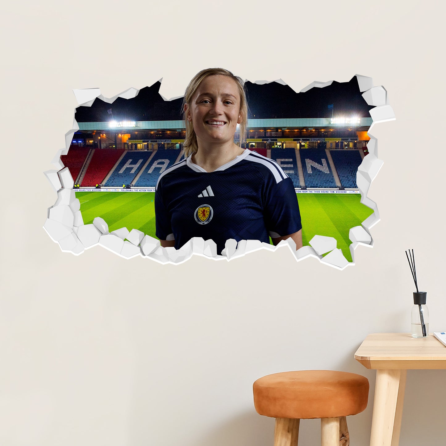 Scotland National Team - Erin Cuthbert Broken Wall Sticker Football Art