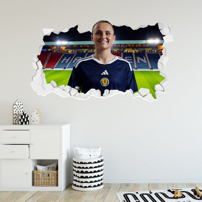 Scotland National Team -  Sam Kerr Broken Wall Sticker Football Art