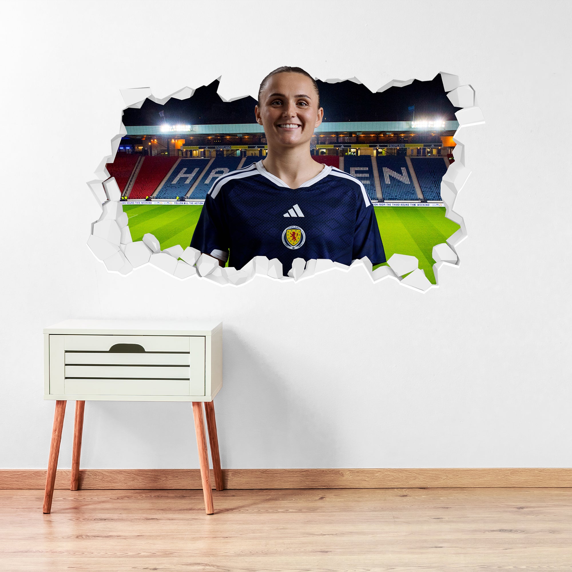 Scotland National Team - Sam Kerr Broken Wall Sticker Football Art ...