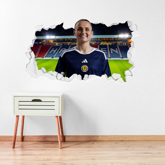 Scotland National Team -  Sam Kerr Broken Wall Sticker Football Art