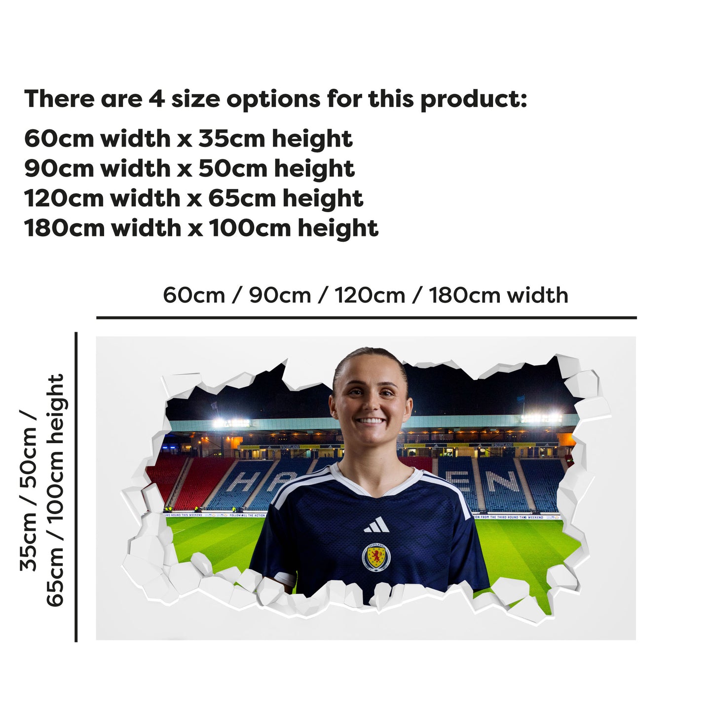 Scotland National Team -  Sam Kerr Broken Wall Sticker Football Art