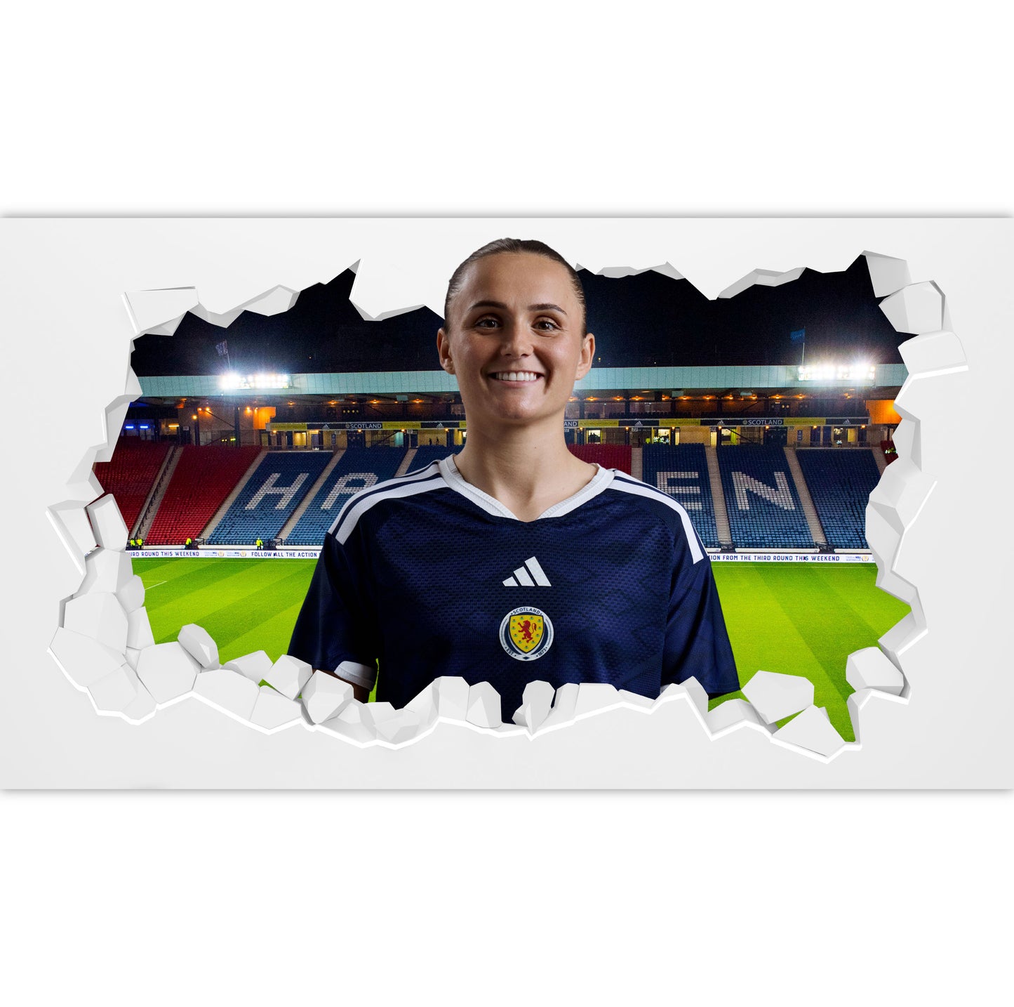 Scotland National Team -  Sam Kerr Broken Wall Sticker Football Art