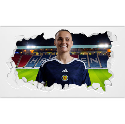 Scotland National Team -  Sam Kerr Broken Wall Sticker Football Art