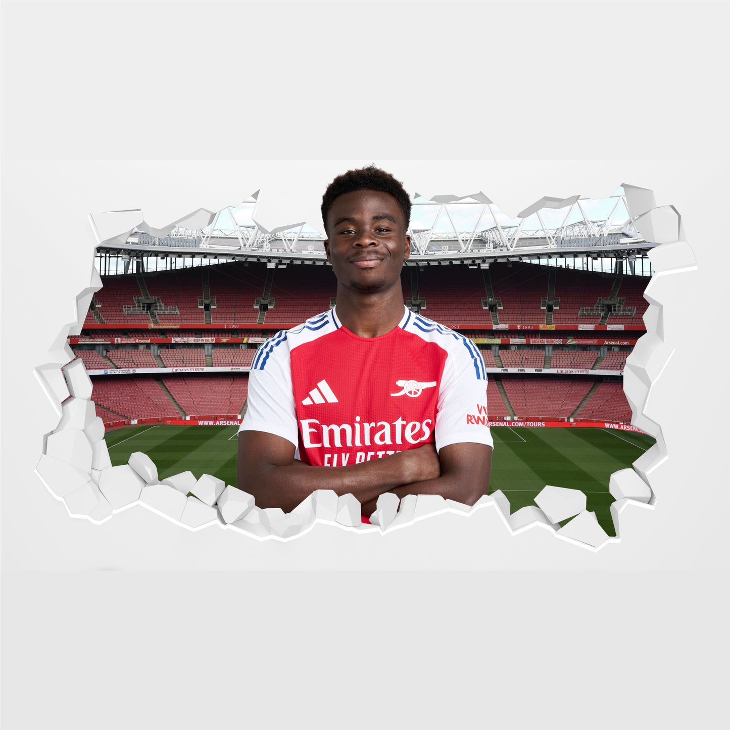 Arsenal Football Club - Bukayo Saka 24/25 Broken Wall Sticker