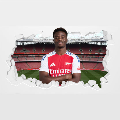 Arsenal Football Club - Bukayo Saka 24/25 Broken Wall Sticker