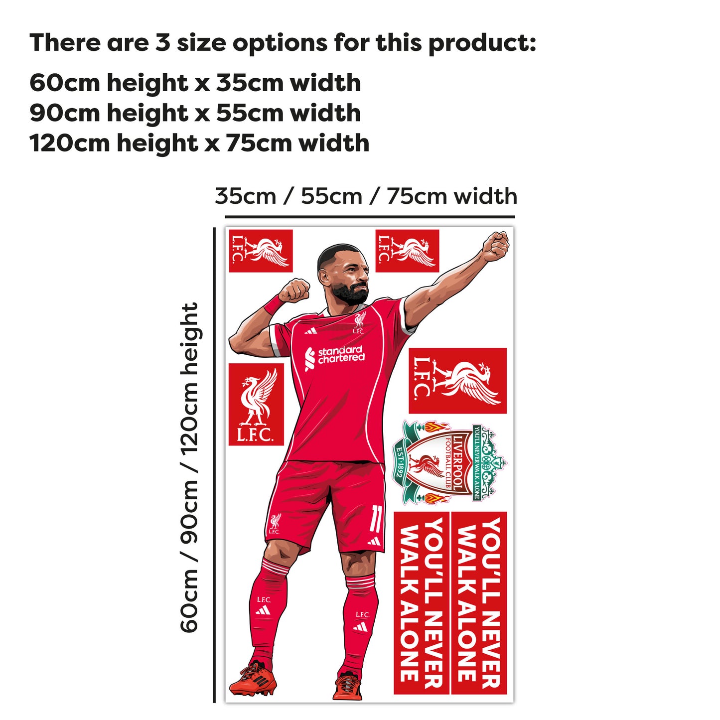 Liverpool FC Wall Sticker - Mohamed Salah 25/26 Illustration Wall Decal