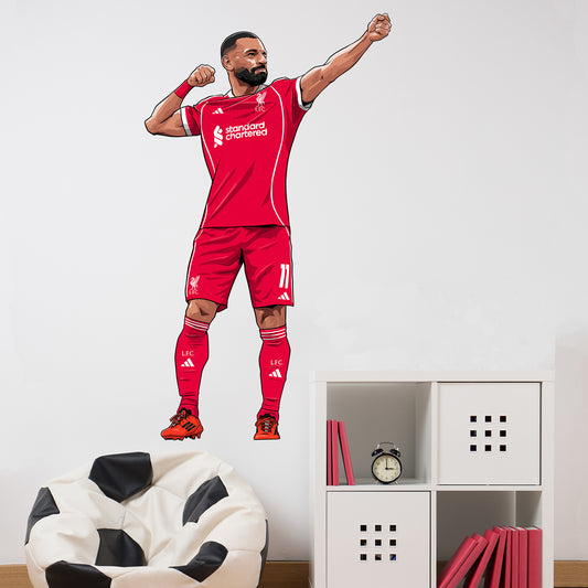 Liverpool FC Wall Sticker - Mohamed Salah 25/26 Illustration Wall Decal