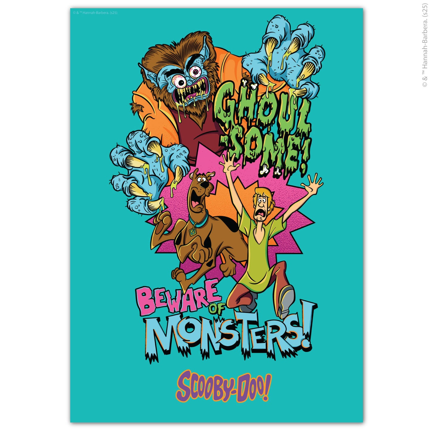 Scooby-Doo Print  –  Beware Of Monsters Poster Wall Art