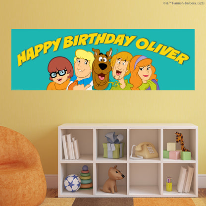 Scooby-Doo Birthday - Scooby Doo And Gang Personalised Name Banner Wall Sticker
