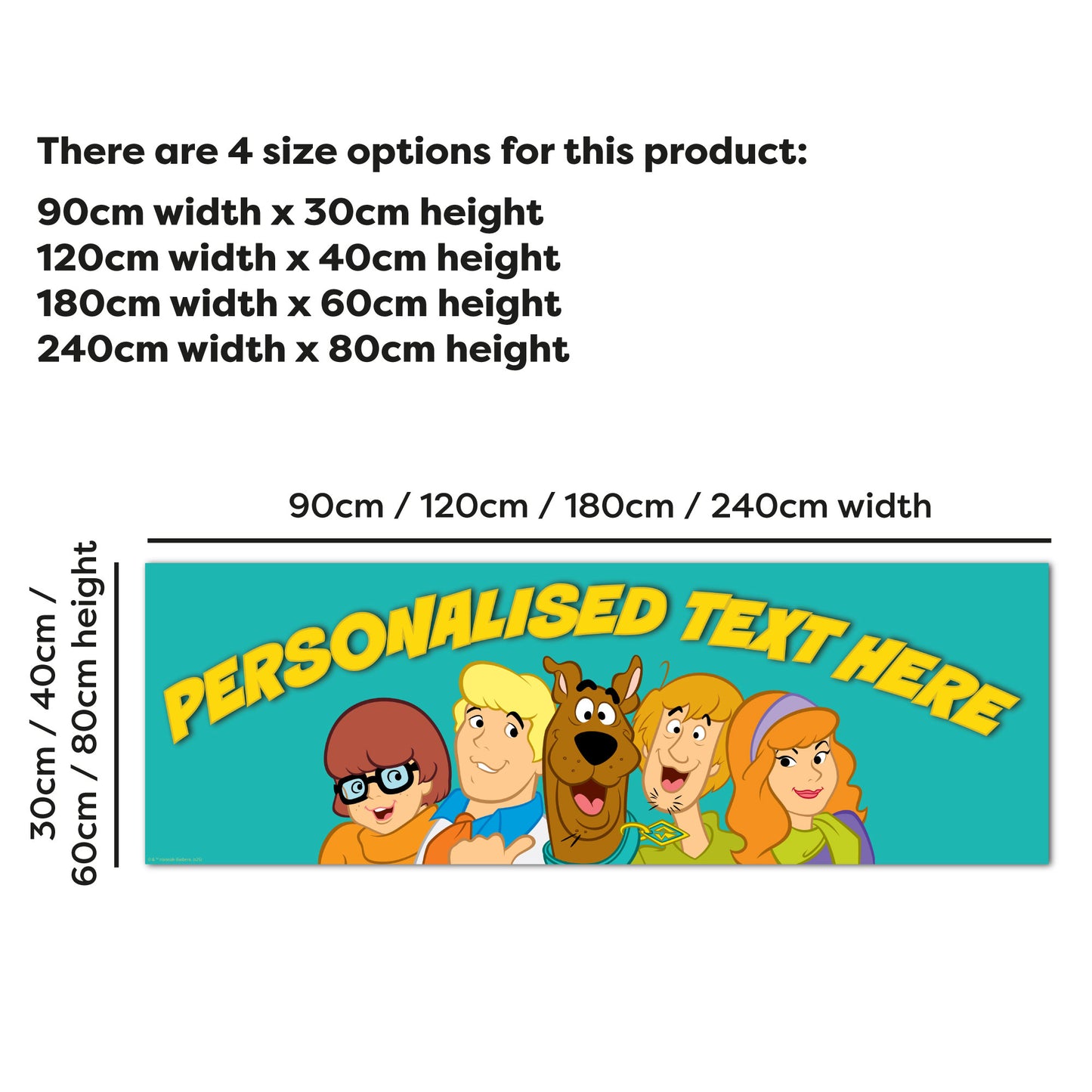 Scooby-Doo Birthday - Scooby Doo And Gang Personalised Name Banner Wall Sticker