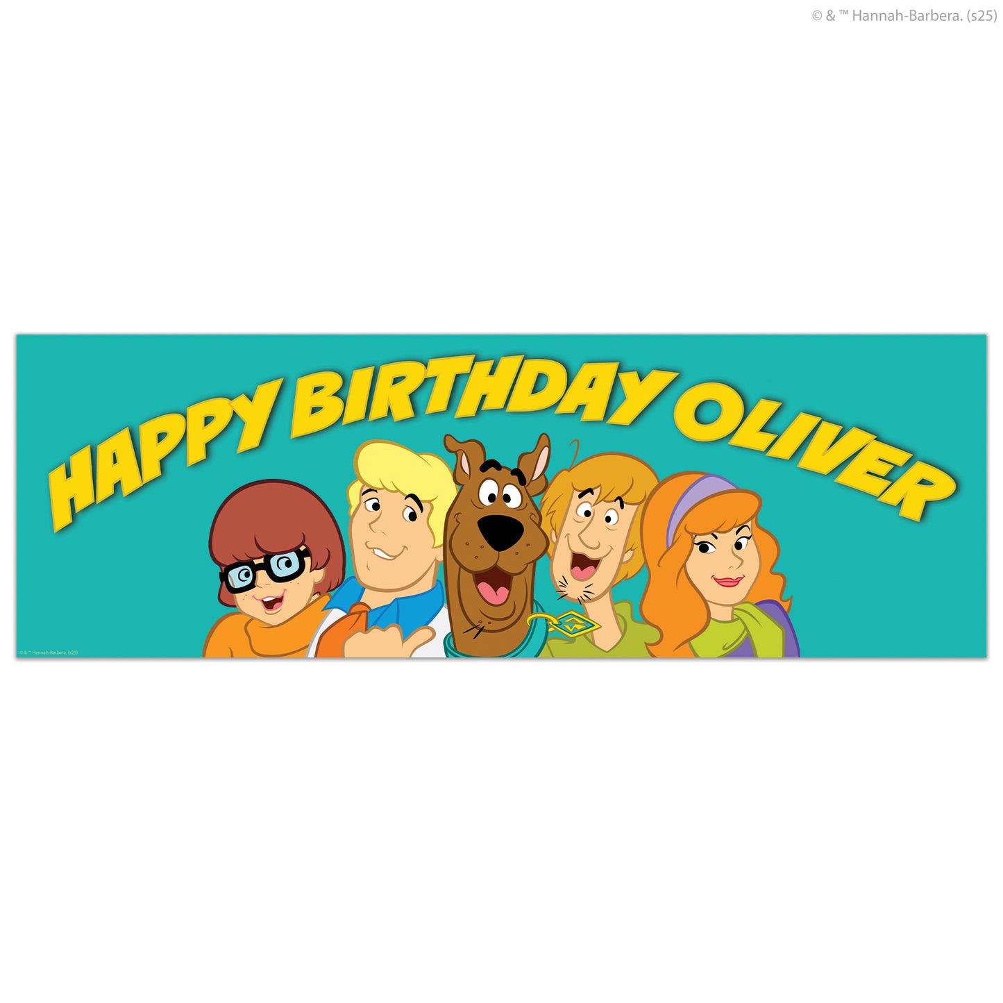 Scooby-Doo Birthday - Scooby Doo And Gang Personalised Name Banner Wall Sticker