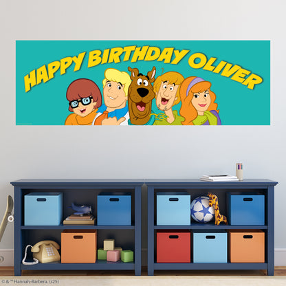 Scooby-Doo Birthday - Scooby Doo And Gang Personalised Name Banner Wall Sticker