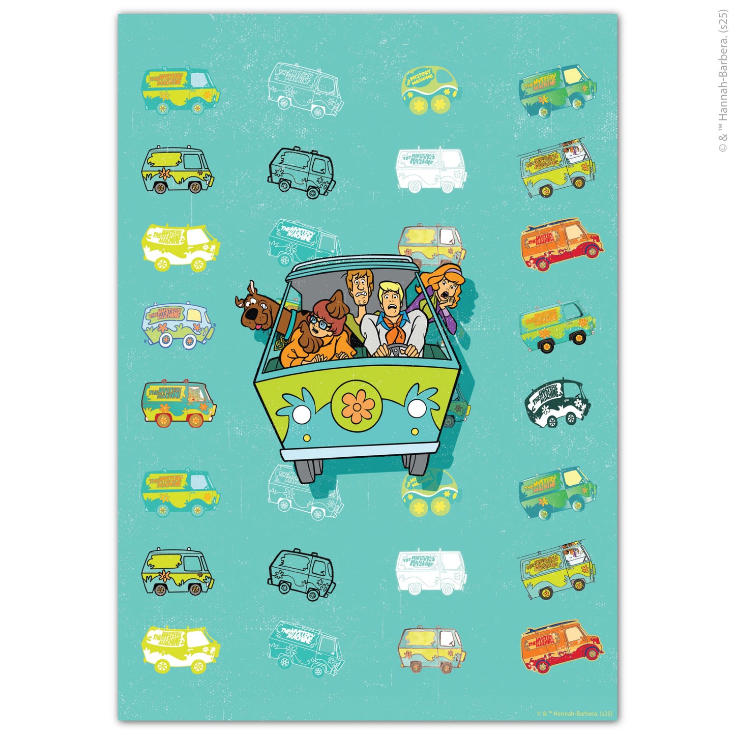 Scooby-Doo Print  –  The Mystery Machine Repeated Poster Wall Art