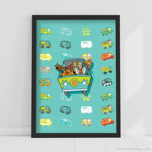 Scooby-Doo Print  –  The Mystery Machine Repeated Poster Wall Art