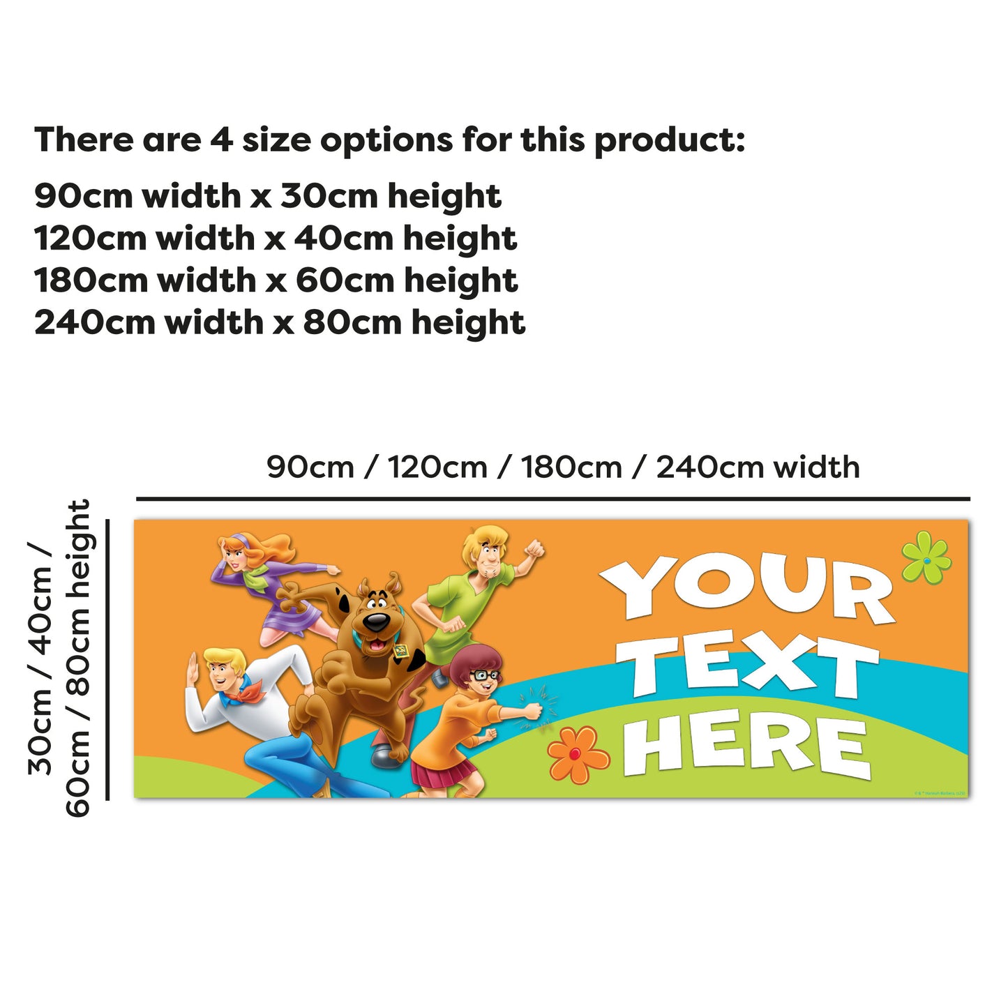 Scooby-Doo Birthday - Scooby And The Gang Jumping Personalised Name Banner Wall Sticker