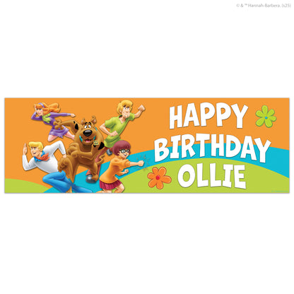 Scooby-Doo Birthday - Scooby And The Gang Jumping Personalised Name Banner Wall Sticker