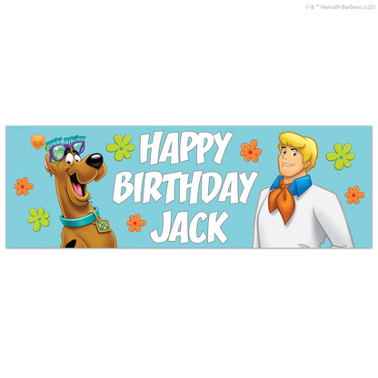 Scooby-Doo Birthday - Scooby Doo And Fred Personalised Name Banner Wall Sticker