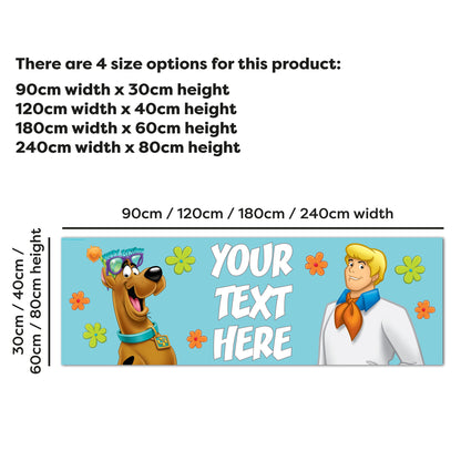 Scooby-Doo Birthday - Scooby Doo And Fred Personalised Name Banner Wall Sticker