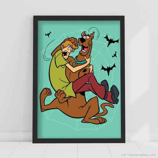 Scooby-Doo Print  –  Scooby Doo And Shaggy Spiderweb Poster Wall Art