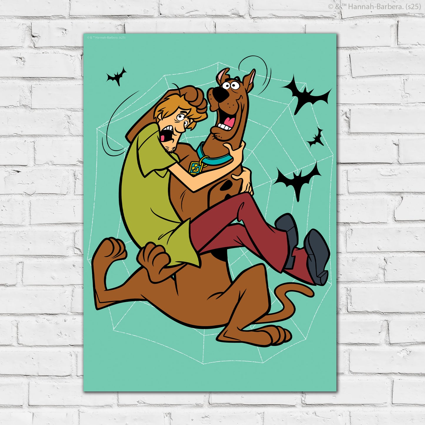 Scooby-Doo Print  –  Scooby Doo And Shaggy Spiderweb Poster Wall Art