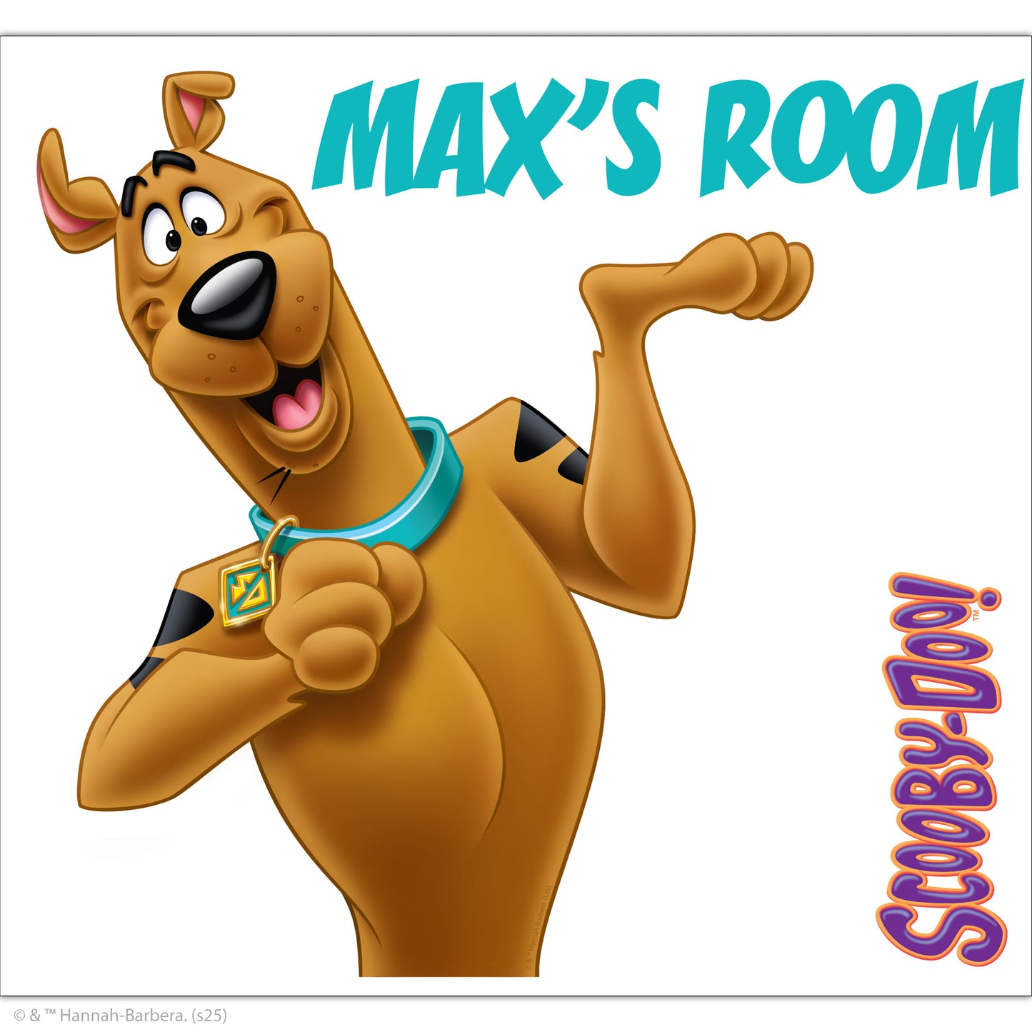 Scooby-Doo Wall Sticker  –  Scooby Doo Holding Text Personalised Decal Wall Art