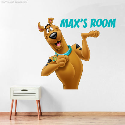 Scooby-Doo Wall Sticker  –  Scooby Doo Holding Text Personalised Decal Wall Art