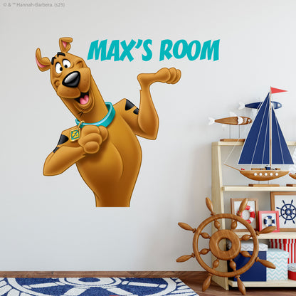 Scooby-Doo Wall Sticker  –  Scooby Doo Holding Text Personalised Decal Wall Art