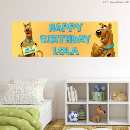 Scooby-Doo Birthday - Scooby Doo Yellow Orange Personalised Banner Wall Sticker
