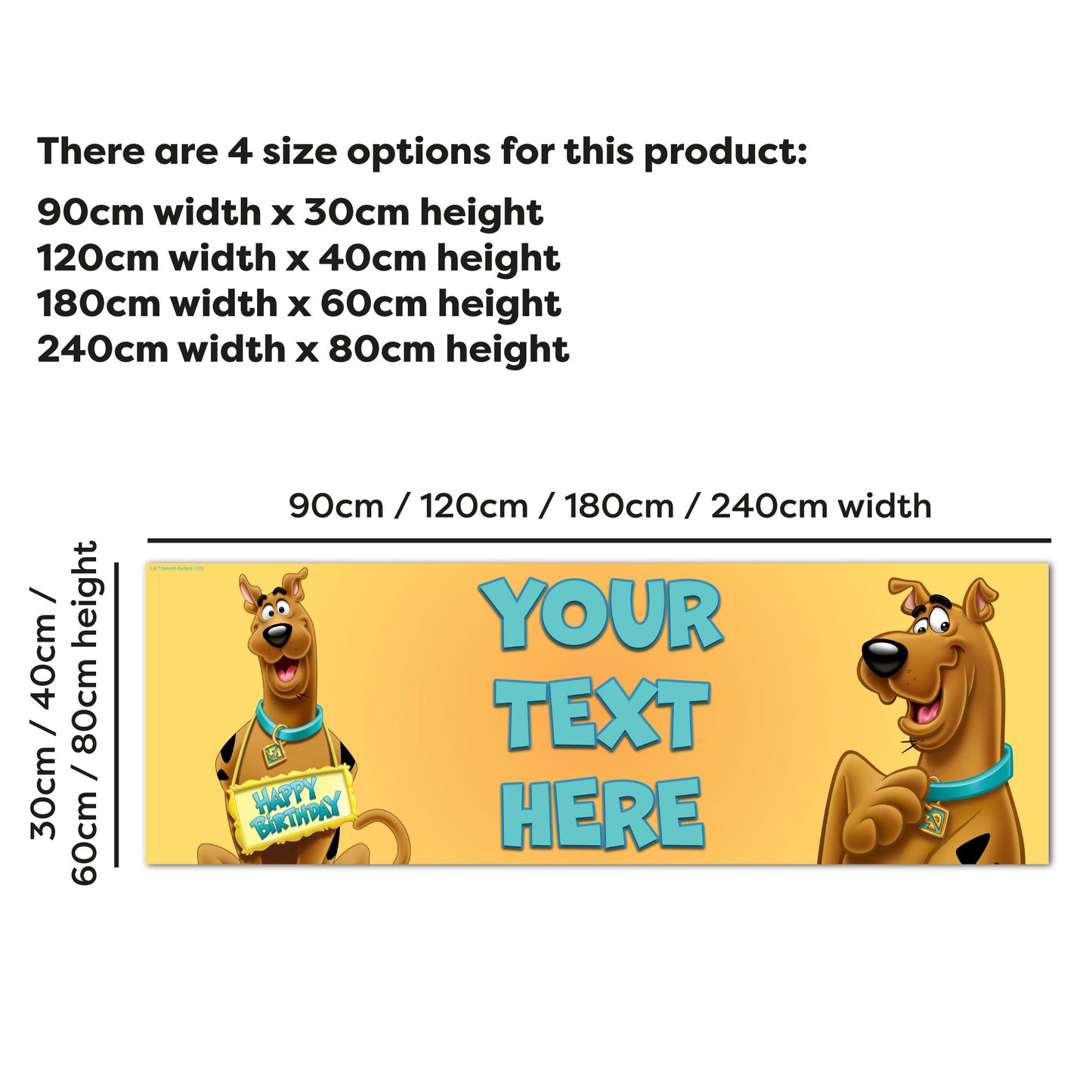 Scooby-Doo Birthday - Scooby Doo Yellow Orange Personalised Banner Wall Sticker