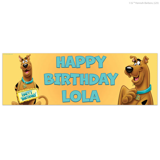 Scooby-Doo Birthday - Scooby Doo Yellow Orange Personalised Banner Wall Sticker