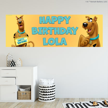 Scooby-Doo Birthday - Scooby Doo Yellow Orange Personalised Banner Wall Sticker