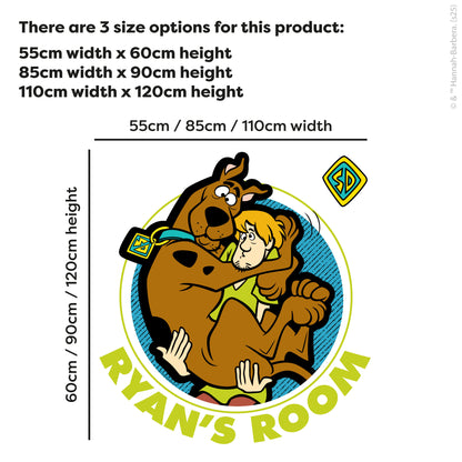 Scooby-Doo Wall Sticker  –  Shaggy Holding Scooby Doo Circle Personalised Decal Wall Art
