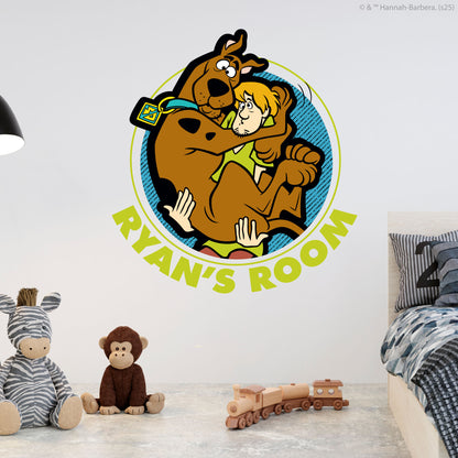 Scooby-Doo Wall Sticker  –  Shaggy Holding Scooby Doo Circle Personalised Decal Wall Art