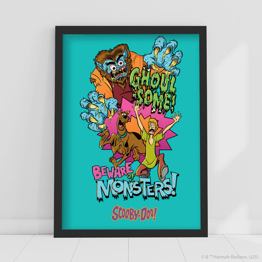 Scooby-Doo Print  –  Beware Of Monsters Poster Wall Art