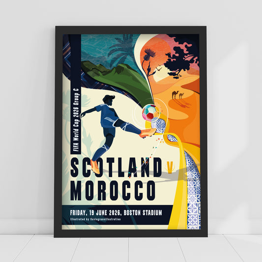 Scottish FA Print - Scotland v Morocco 2026 Matchday Poster Football Wall Art