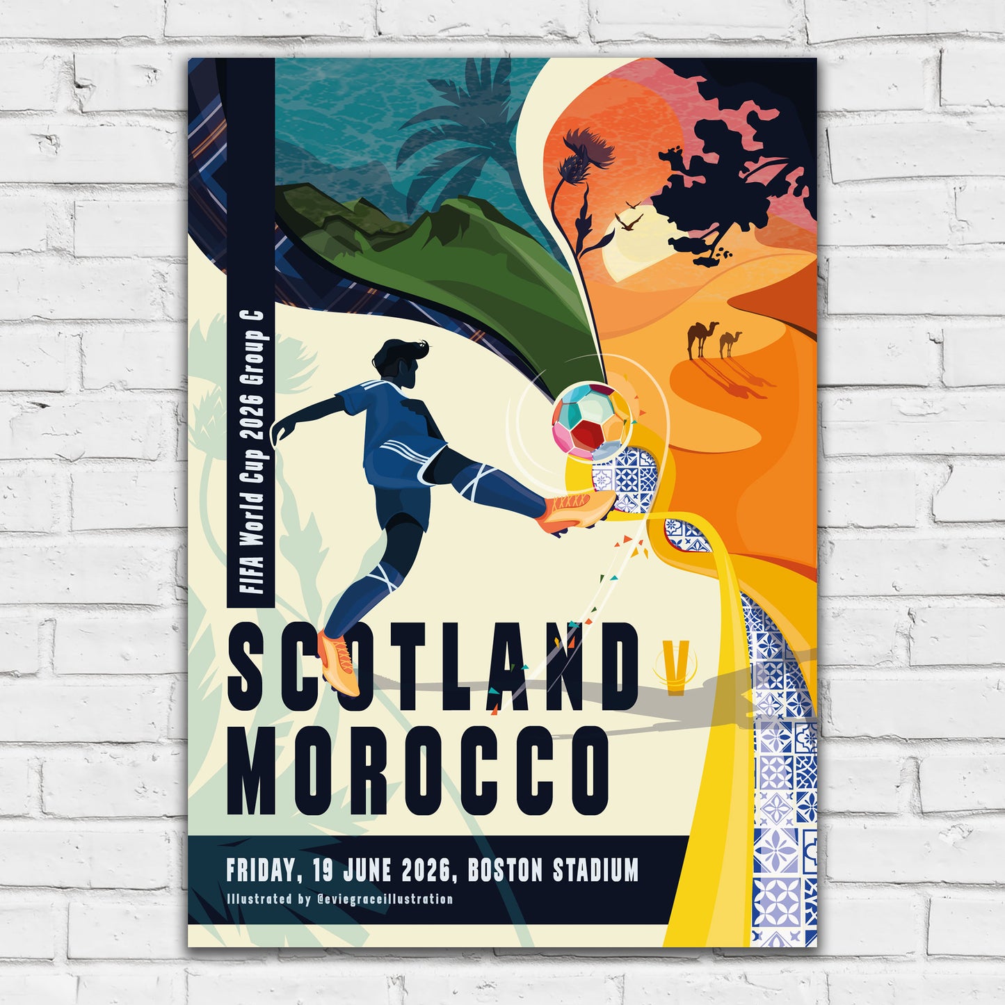 Scottish FA Print - Scotland v Morocco 2026 Matchday Poster Football Wall Art
