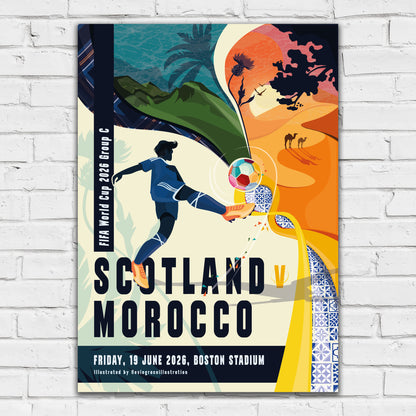 Scottish FA Print - Scotland v Morocco 2026 Matchday Poster Football Wall Art