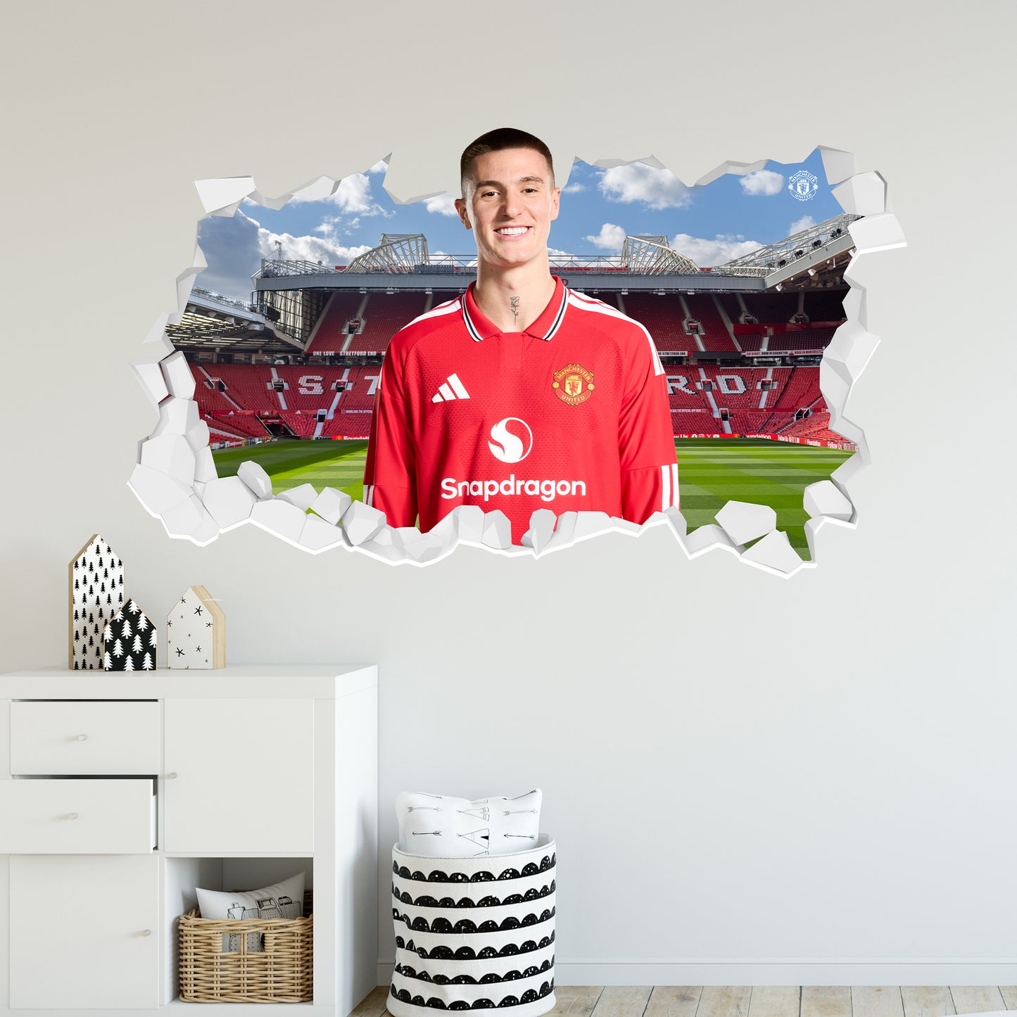 Manchester United Football Club Wall Sticker - Benjamin Sesko 26/27 Broken Wall