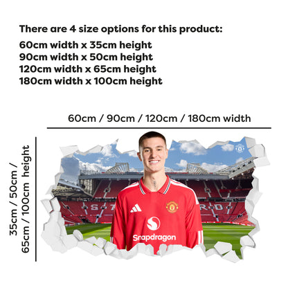 Manchester United Football Club Wall Sticker - Benjamin Sesko 26/27 Broken Wall