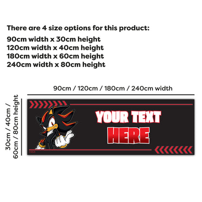 Sonic The Hedgehog Birthday - Shadow Personalised Banner Wall Sticker