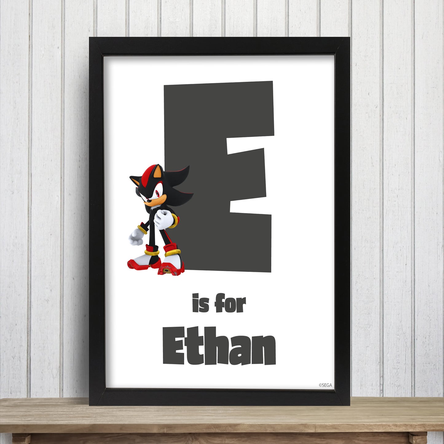 Sonic The Hedgehog Print - Shadow Letter And Name Personalised Poster Wall Art