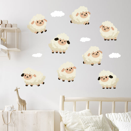 Animal Wall Sticker - Sheep Decal Set Wall Art