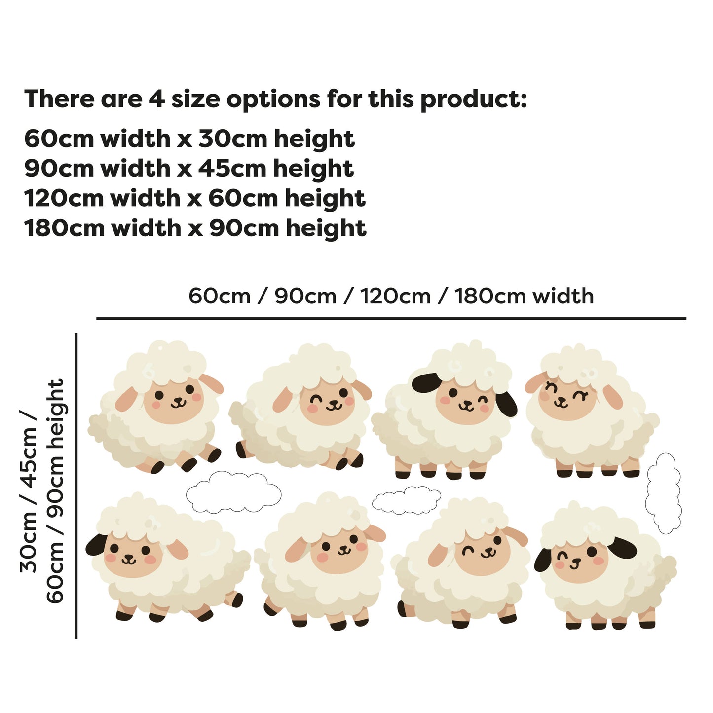 Animal Wall Sticker - Sheep Decal Set Wall Art